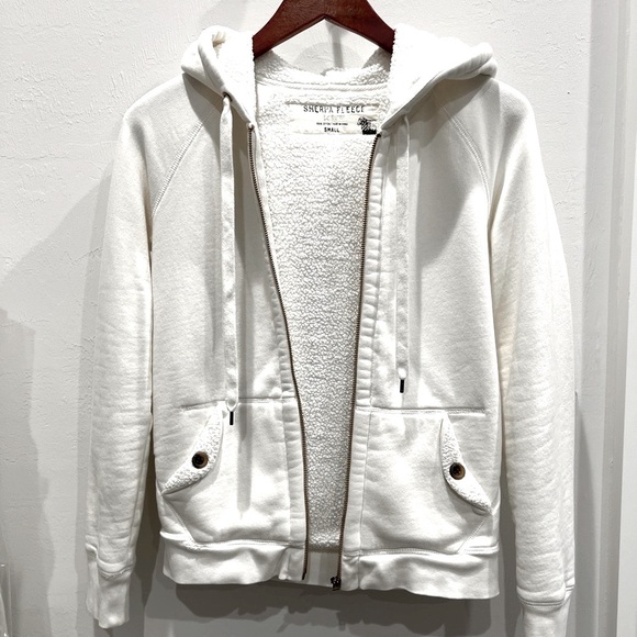 J. Crew Sherpa Fleece full-zip hooded sweatshirt - Picture 1 of 15